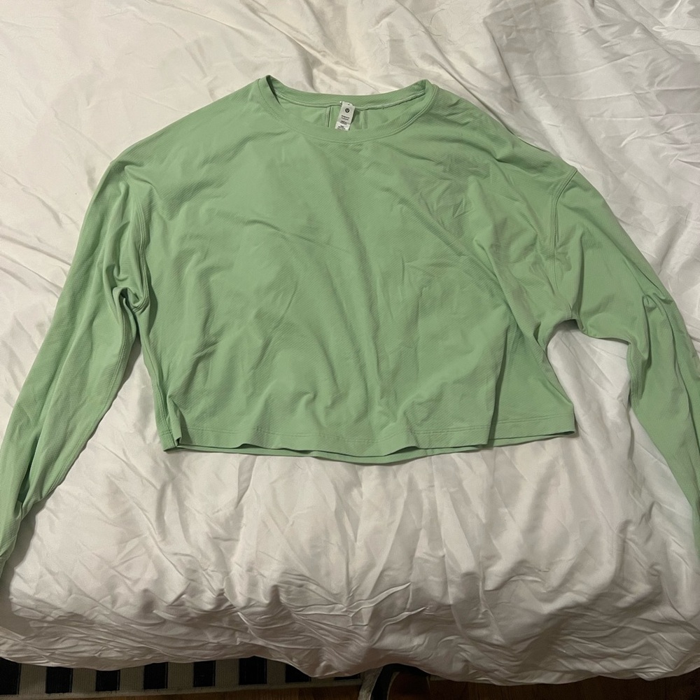RARE Abrasion-resistant training long sleeve lululemon shirt green 8